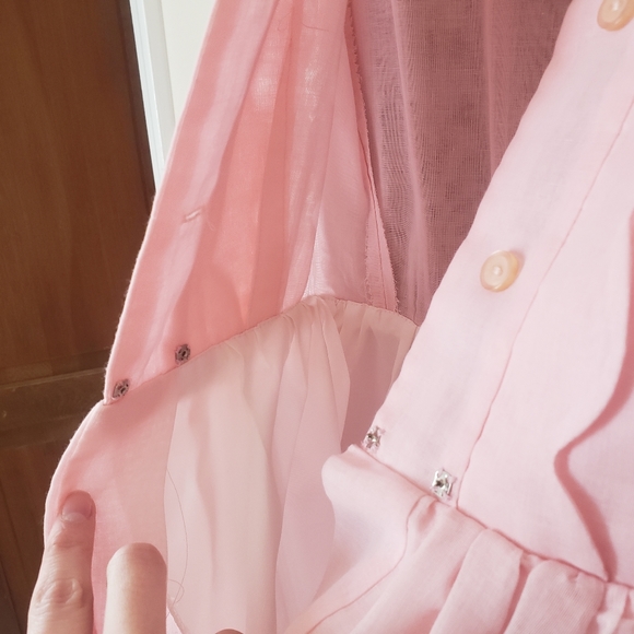 60s Vintage Pink Scallop Dress - Small - Picture 7 of 9